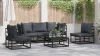  Kerti Kanapé Szett 5 pcs Fekete 213 x 71.5 x 71 cm Alumínium