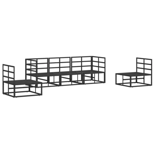  Kerti Kanapé Szett 5 pcs Fekete 213 x 71.5 x 71 cm Alumínium