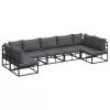  Kerti Kanapé Szett 7 pcs Fekete 353 x 141.5 x 71 cm Alumínium