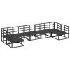  Kerti Kanapé Szett 7 pcs Fekete 353 x 141.5 x 71 cm Alumínium