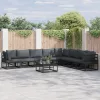  Kerti Kanapé Szett 8 pcs Fekete 353 x 283 x 71 cm Alumínium