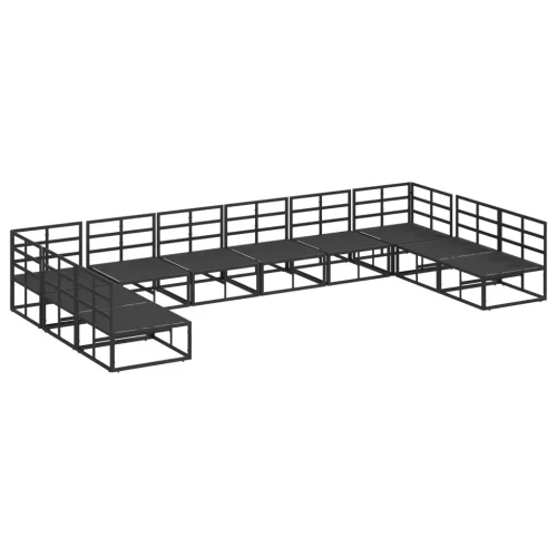  Kerti Kanapé Szett 10 pcs Fekete 423 x 211,5 x 71 cm Alumínium