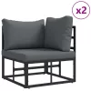  Kerti Kanapé Szett 11 pcs Fekete 353 x 211,5 x 71 cm Alumínium