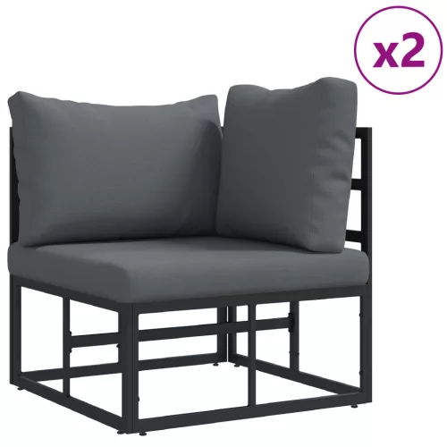  Kerti Kanapé Szett 11 pcs Fekete 353 x 211,5 x 71 cm Alumínium