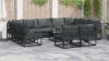 Kerti Kanapé Szett 11 pcs Fekete 353 x 211,5 x 71 cm Alumínium