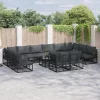  Kerti Kanapé Szett 12 pcs Fekete 423 x 211.5 x 71 cm Alumínium