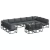  Kerti Kanapé Szett 12 pcs Fekete 423 x 211.5 x 71 cm Alumínium