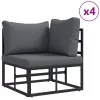  Kerti Kanapé Szett 12 pcs Fekete 423 x 211.5 x 71 cm Alumínium
