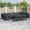 Kerti Kanapé Szett 13 pcs Fekete 423 x 211.5 x 71 cm Alumínium