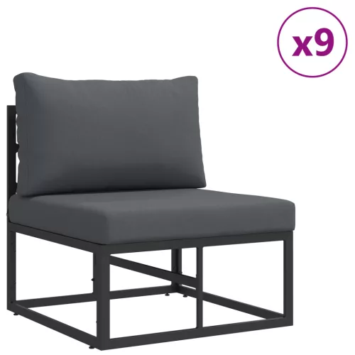  Kerti Kanapé Szett 13 pcs Fekete 423 x 211.5 x 71 cm Alumínium