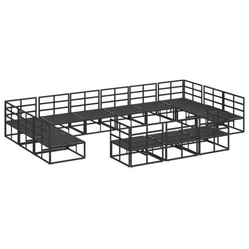  Kerti Kanapé Szett 13 pcs Fekete 423 x 211.5 x 71 cm Alumínium
