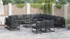  Kerti Kanapé Szett 14 pcs Fekete 70 x 70 x 32 cm Alumínium