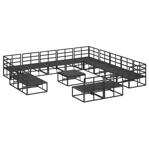  Kerti Kanapé Szett 14 pcs Fekete 70 x 70 x 32 cm Alumínium