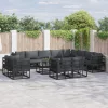  Kerti Kanapé Szett 13 pcs Fekete 70 x 70 x 32 cm Alumínium