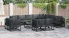  Kerti Kanapé Szett 13 pcs Fekete 70 x 70 x 32 cm Alumínium