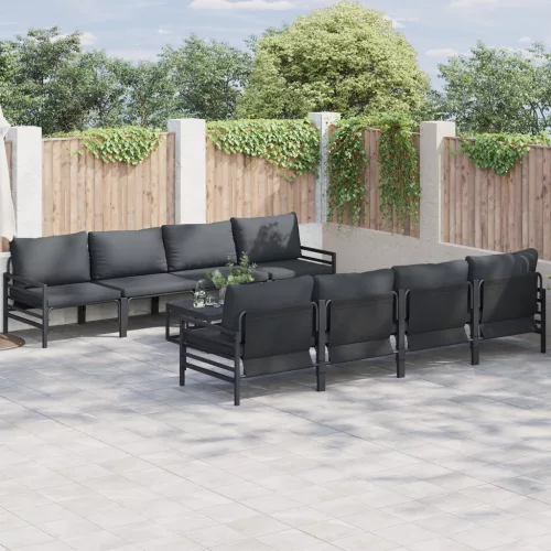  Kerti Kanapé Szett 9 pcs Antracitszürke 70 x 70.5 x 31.5 cm