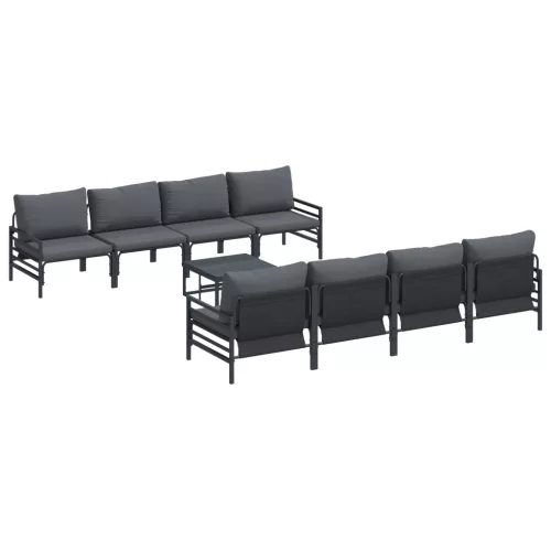  Kerti Kanapé Szett 9 pcs Antracitszürke 70 x 70.5 x 31.5 cm