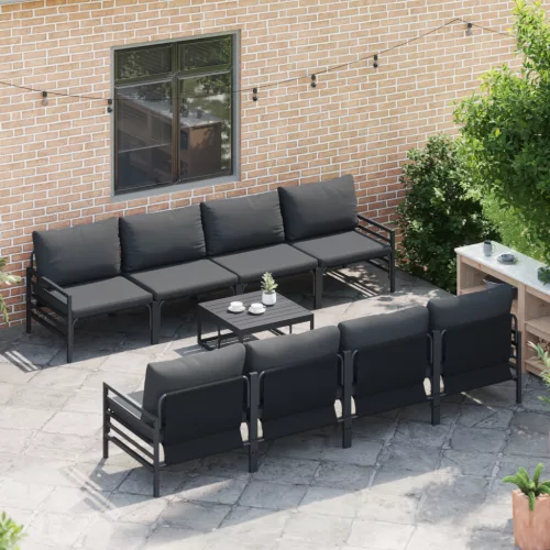 Kerti Kanapé Szett 9 pcs Antracitszürke 70 x 70.5 x 31.5 cm