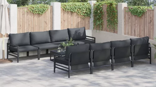  Kerti Kanapé Szett 9 pcs Antracitszürke 70 x 70.5 x 31.5 cm