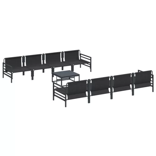  Kerti Kanapé Szett 9 pcs Antracitszürke 70 x 70.5 x 31.5 cm