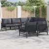  Kerti Kanapé Szett 7 pcs Antracitszürke 320 x 160 x 71 cm