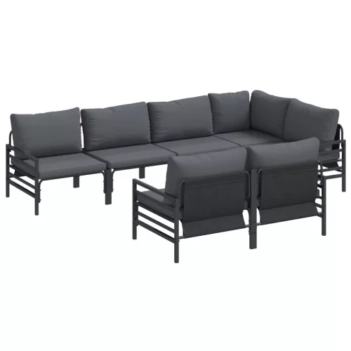  Kerti Kanapé Szett 7 pcs Antracitszürke 320 x 160 x 71 cm
