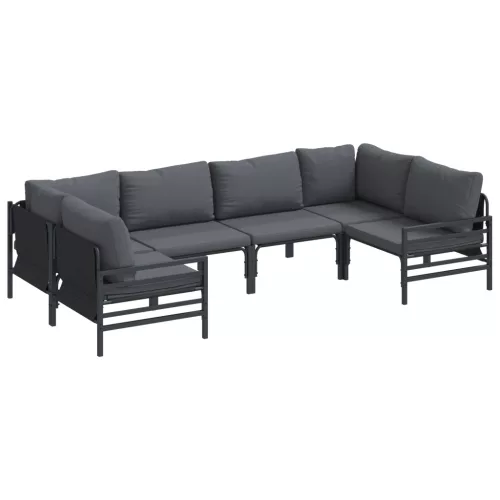  Kerti Kanapé Szett 6 pcs Antracit Acél