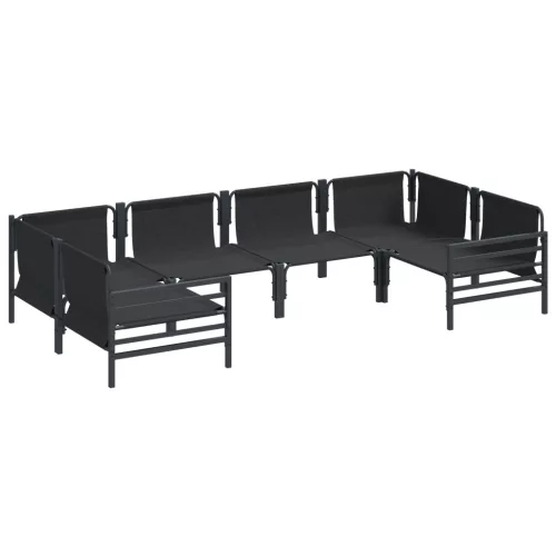  Kerti Kanapé Szett 6 pcs Antracit Acél