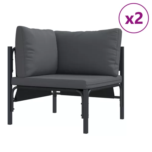  Kerti Kanapé Szett 7 pcs Antracitszürke Acél