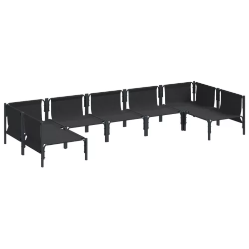  Kerti Kanapé Szett 7 pcs Antracitszürke Acél
