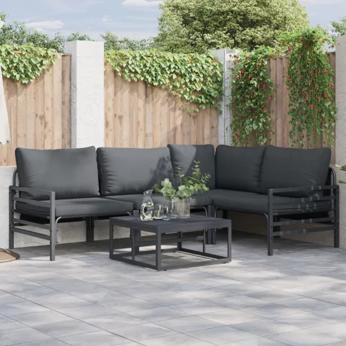  Kerti Kanapé Szett 4 pcs Antracit Acél