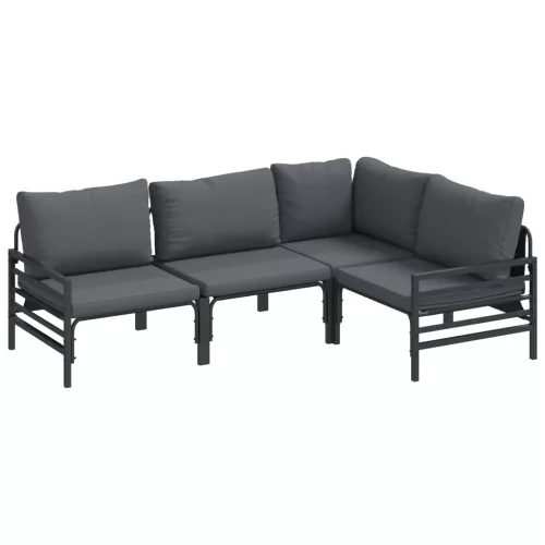  Kerti Kanapé Szett 4 pcs Antracit Acél