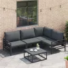  Kerti Kanapé Szett 4 pcs Antracit Acél