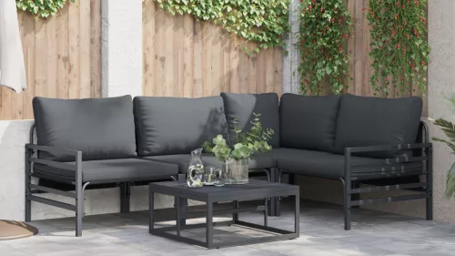  Kerti Kanapé Szett 4 pcs Antracit Acél