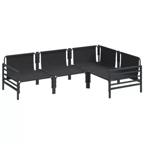  Kerti Kanapé Szett 4 pcs Antracit Acél