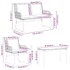 Kerti Bútor Szett párnával 4 pcs Fekete, Antracitszürke