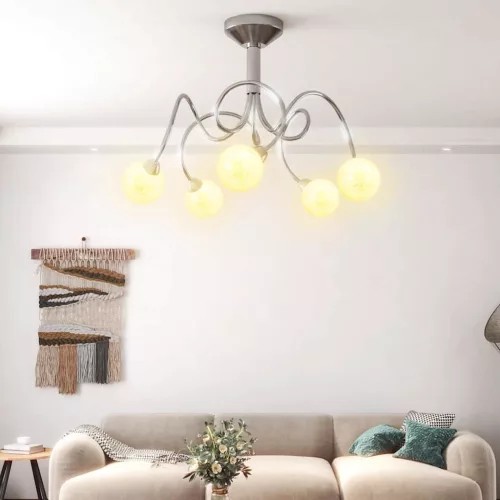  mennyezeti lámpa kerek üvegburákkal 5 db G9 LED-lámpához