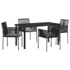  Kert étkező szett 5 pcs Fekete PE Rattan