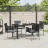 Kert étkező szett 5 pcs Fekete PE Rattan