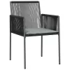  Kert étkező szett 5 pcs Fekete PE Rattan