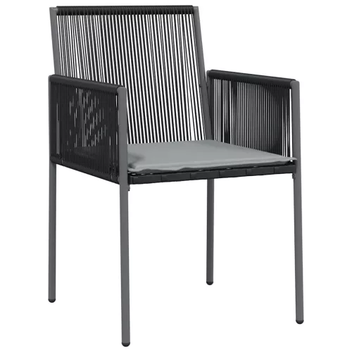  Kert étkező szett 5 pcs Fekete PE Rattan
