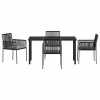  Kert étkező szett 5 pcs Fekete PE Rattan