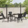 Kert étkező szett 5 pcs Fekete Porfestett acél