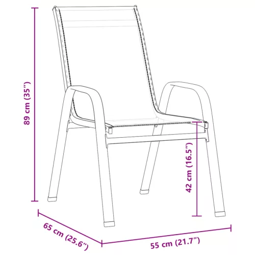  3 Részes Kerti Étkező Szett Barna Textil és Acél