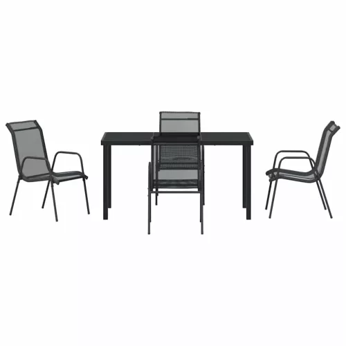  Kert étkező szett 5 pcs Fekete Porszórt acél