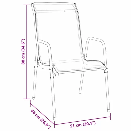  Kert étkező szett 5 pcs Fekete Porszórt acél