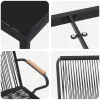  5 darabos kerti étkező szett Fekete PVC rattannal