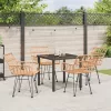  5 darabos Kerti Étkező Szett Barna Poly Rattan