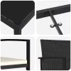  3 Darabos Kerti Étkező Szett Fekete Polirattan