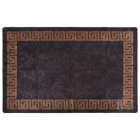    fekete és arany csúszásmentes mosható szőnyeg 80 x 150 cm